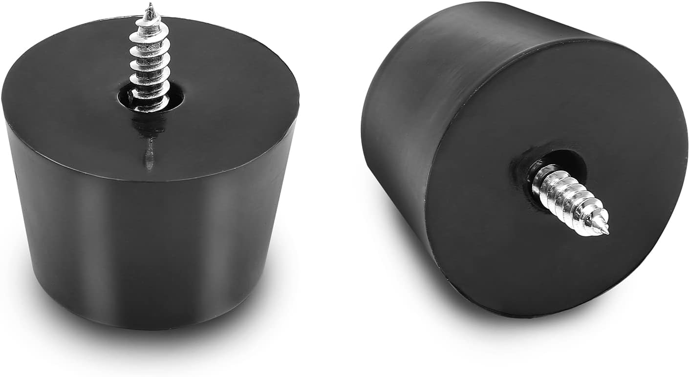 Piutouyar 12Pcs Round Rubber Feet Chair Table Non-Slip Furniture Bumper Pads with Stainless Steel Washer Built-in (D35x28xH25mm)