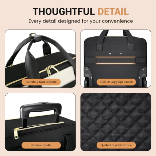 Image of RUCYEN Rolling Laptop Bag,Rolling Briefcase for Men & Women,Laptop Briefcase on Wheels,Carry On Bag for Business Travel