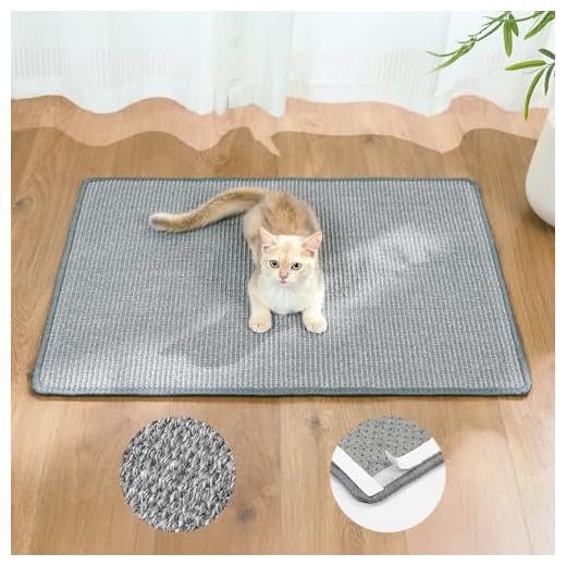 Conlun Alfombra Rascador para Gatos,Arranhador para Gatos de Sisal Natural,Horizontal Alfombrilla Rascador Pared Gato,Protector Sofa Gatos Arañazo,Protege Muebles y Esquina(M,60x40cm)