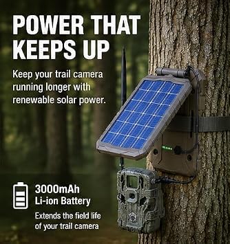 Stealth CAM Sol-Pak Solar Battery Pack, 12V Solar Power Panel, Compatible