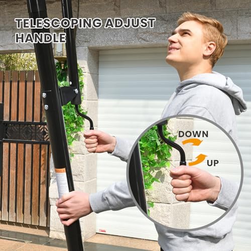 Image of AWII SPORT Basketball Hoop Outdoor 40&44&48 Inch Impact Backboard, 5.3-10FT Height Adjustable Basketball Hoop Goal System with Portable Wheels for Adults