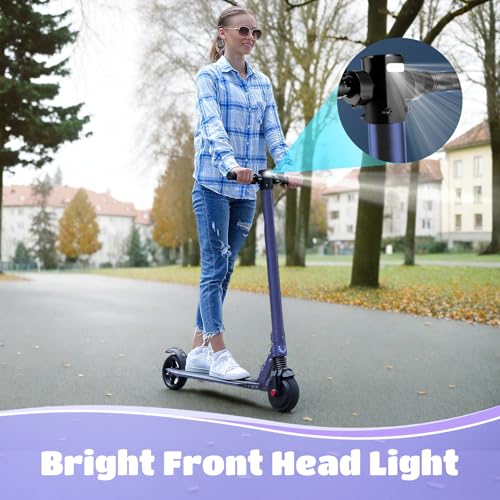 Image of Caroma Electric Scooter Adults,450W Peak Foldable E-Scooter,16 MPH,21 Miles | 3 Speeds & 15 Climb, UL2272 EABS Brake,Smart LED Display Lights, Foldable Frame For Kids 8+, Teens Women Commute Travel