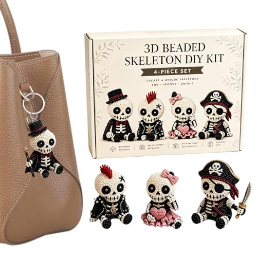Kit Perles Crâne Rigolo Loisirs Créatifs DIY Halloween Déco Bureau