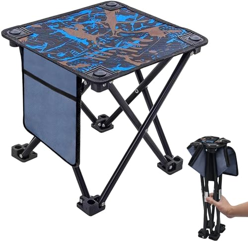 AKOFIC Taburete de Camping Plegable, Taburete Silla Portátil Plegable Pequeño, Taburete de Pesca Compacto Ligero con Bolsa...