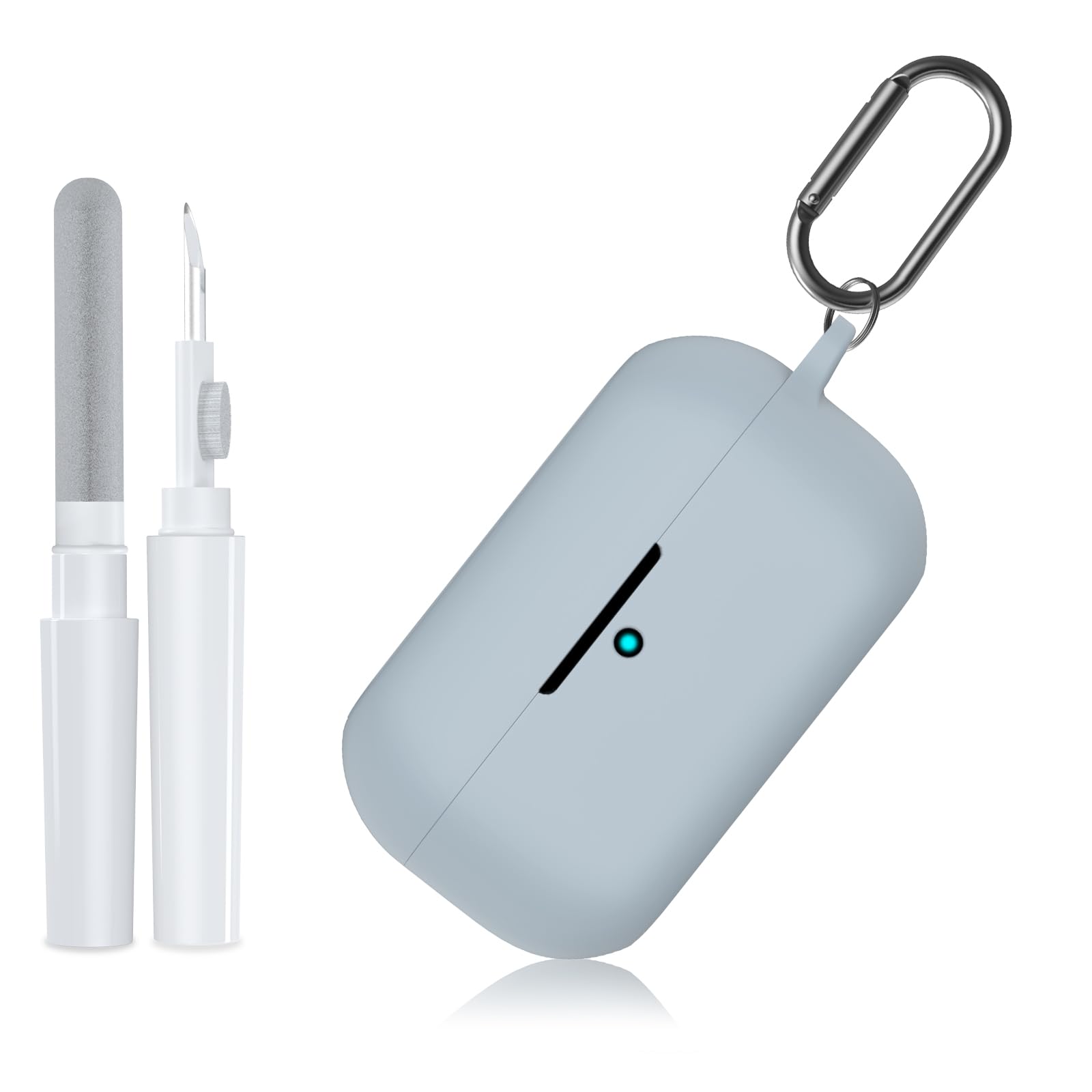 POZCIS for Technics EAH-AZ100 Case Cover, Soft Silicone Protective Earbuds Case, Only Compatible with Technics EAH-AZ100 with Carabiner & Cleaner Kit