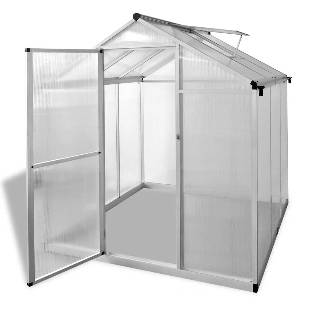 Szklarnia aluminiowa, 3,46 m², dwuścienne płyty poliwęglanowe | Odporna na promieniowanie UV, izolacja cieplna, od -20°C do 70°C, system rynien dachowych, wentylacja