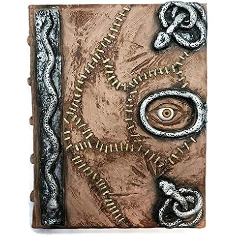 Damian Black Hocus Pocus book of spells prop - spellbook halloween decoration latex necronomicon costume notebook journal (Full Book with Pages) Cover