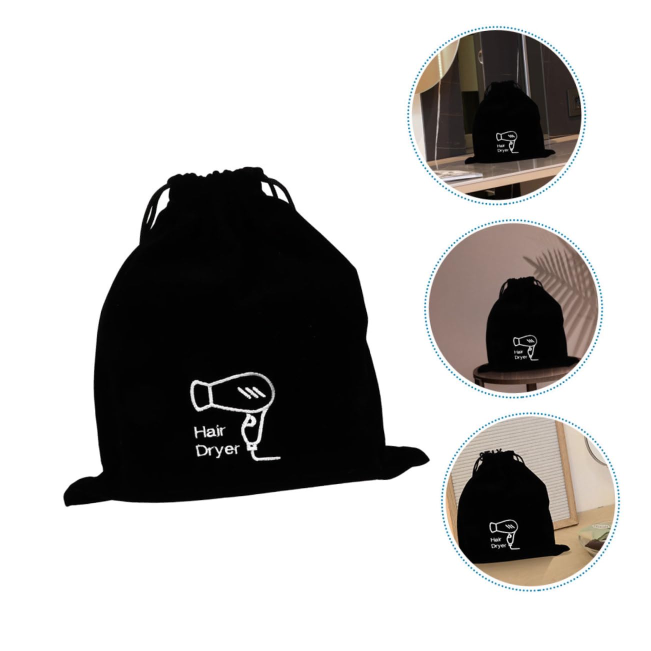 FOMIYES 8 Piezas Bolsa de Terciopelo Bolsas de Tela Bolsa Tela secador de Pelo de Viaje secador de Cabello Almacenamiento de Accesorios para secador de Pelo Bolsa con cordón