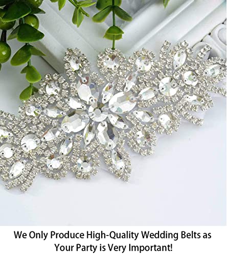 Shidianyi Elegant Sash/Wedding Applique - Rhinestones Hot Fix Or Sew On Belt Sash For Dress #TOP2