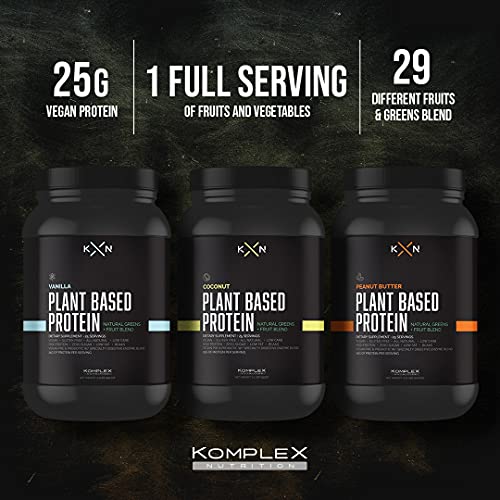 KompleX Nutrition Plant Based Protein Powder (25 Servings) - Coconut Flavored Natural, Vegan, Zero Sugar, Low Fat, Non GMO Dietary Supplement Made from 29 Natural Greens & Fruits - Image 3