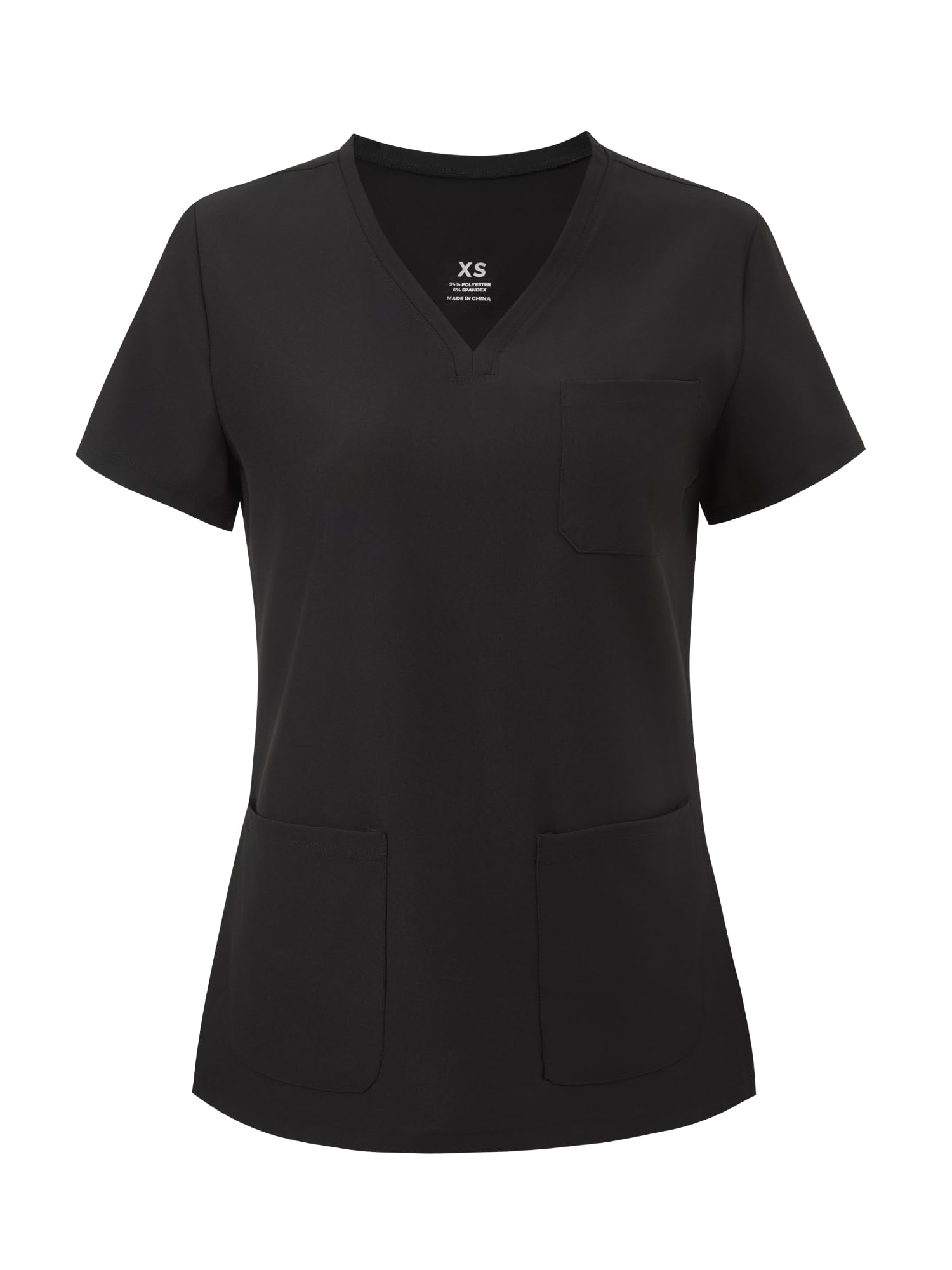COZYFIT Medical Scrub Tops for Women - Soft Stretch,Curved V-Neck Scrub Tops with 3 Pockets