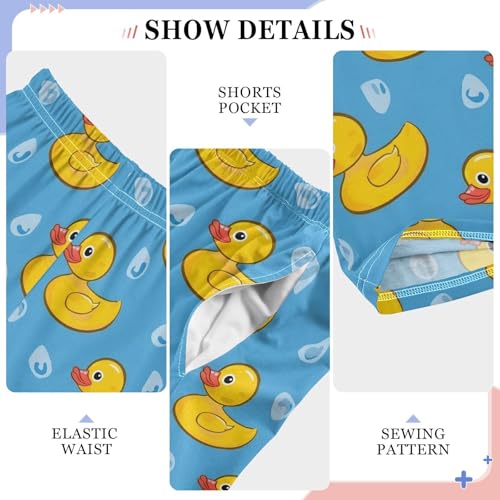 Little Yellow Duck on Blue Background Pajamas Bottoms with Pockets Comfy Pjs Sleepwear Elastic Waistband Pajamas Pants Lounge Pants for 6-14 Years4