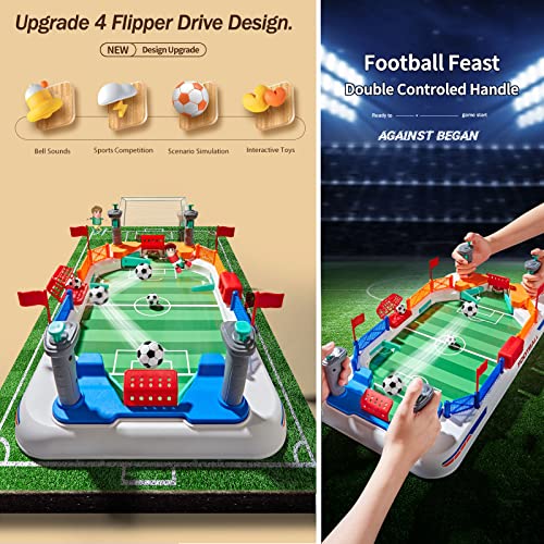Couomoxa Upgrade Mini Football Games With 4 Flipper Drive Simulate Mini Tabletop Soccer Sport Board Game Educational Interactive Play Toy Gift For Boys,Girls Ages 3+ Adults thumb #1