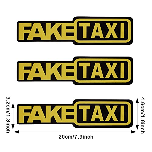 Image of TOMALL 3pcs Fake Taxi Reflective Stickers for Car Bumper Fender Window Waterproof Funny Self Adhesive Vinyl Decal Decoration for SUV Truck Motorcycles Bicycles (B-Yellow)