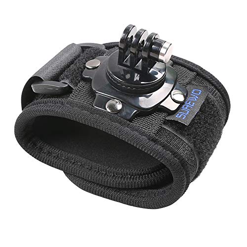 SUREWO - Correa de muñeca Compatible con GoPro Hero 7/(2018)/6/5 Negro, Sesión 5, Plata 4, dji Osmo Action, AKASO/Campark y más