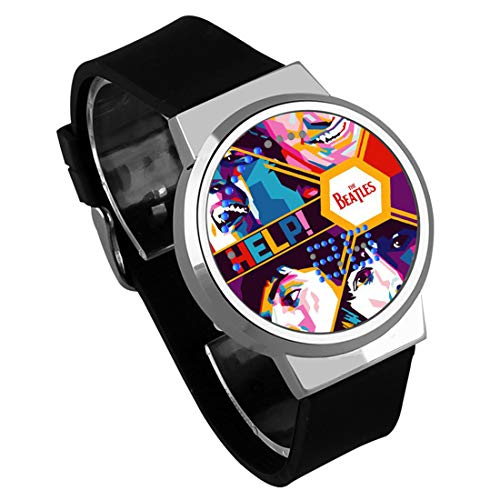 Montres Homme,Montre À Écran Tactile LED Le Groupe De Rock des Beatles Autour De La Montre À Ruban Électronique… - Les Beatles, Paul McCartney, John Lennon, RIngo Starr, George Harrison Montres Homme,Montre À Écran Tactile LED Le Groupe De Rock des Beatles Autour De La Montre À Ruban Électronique…