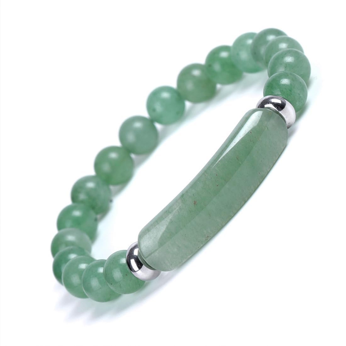 HAIXIANUnisex Natural Gemstone Bracelet, Elastic Adjustable Quartz Crystal Gemstone Bracelet Jewelry for Men Women