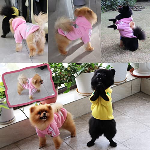 QiCheng&LYS Hunde Hoodie,Kleine Hunde Strickpullover Wintermantel Für Kleine Hunde (Rosa, S)