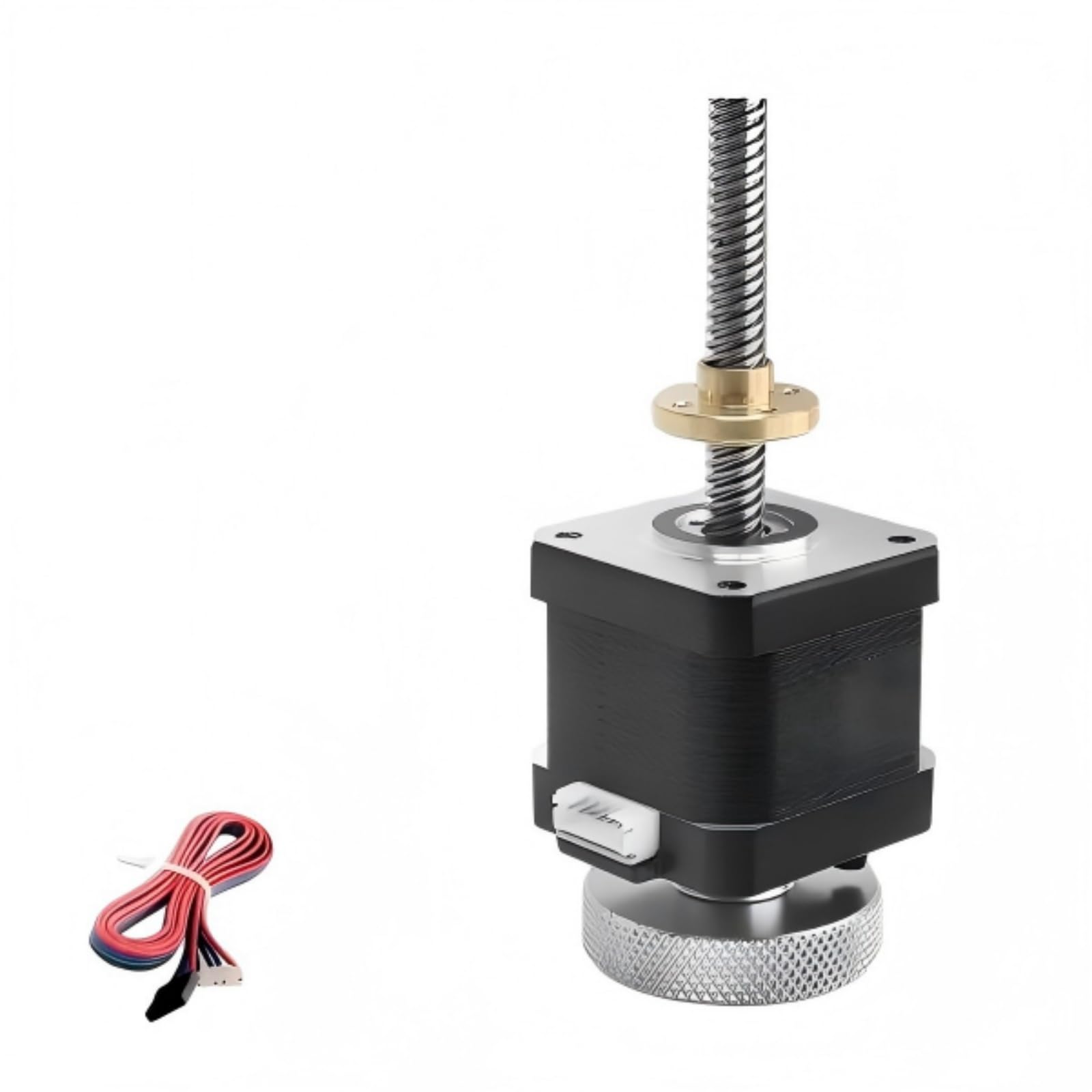 Motor paso a Nema17 1.5A 40N.CM con tornillo trapezoidal for fresadora CNC con una respuesta rápida(Length 300 mm 12 Screw Lead)