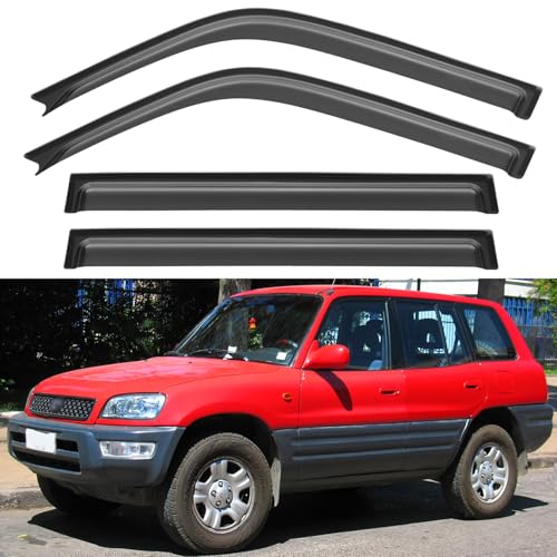 Image of Window Visors Rain Guards for 1996 1997 1998 1999 2000 Toyota RAV4, Out-Channel Window Vent Wind Deflectors Visors Shades for 96 97 98 99 00 Toyota Rav4