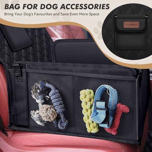 Looxmeer Hunde Autositz Extra Stabiler für Kleine Mittlere Hunde, Auto Hundesitz mit Verstärkte Wände und Sicherheitsgurte, Wasserdicht Hundeautositz für Rück- und Vordersitz, Schwarz