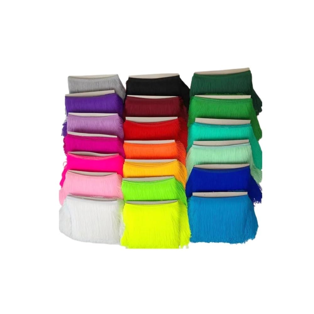 Frange,Passamaneria Frange 20cm 30cm Lungo Frange Pizzo Nappa Poliestere Trim Latin Dance Gonna Tenda Indumenti Accessori Trimming for Cucire(A,30cm)