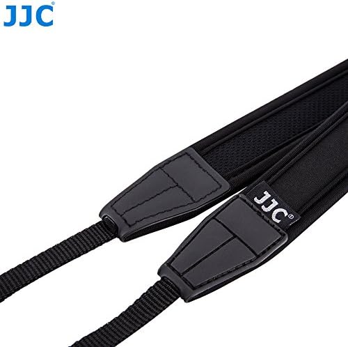 JJC NS-M1BK Neoprene Neck Strap for Mirrorless or DSLR Camera with Two Strap Eyelets (Neoprene Length 124cm, Width 3cm) (Black)