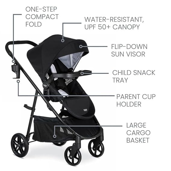 Britax Willow Brook Travel System With Aspen Base Onyx Glacier
