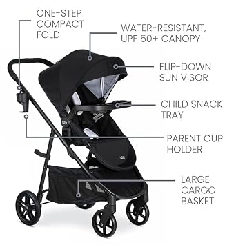 Britax Willow Brook Travel System With Aspen Base Onyx Glacier