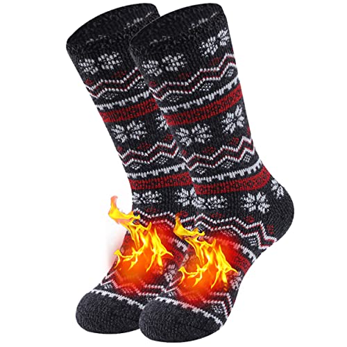 Monill Thermal Socks, Womens Winter Socks Thick Warm Winter Thermal Gifts Boot Socks Thick Insulated Heated Hiking Crew Socks For Cold Weather Soft Comfortable Socks Outdoor Spoort Skiing Socks #TOP30