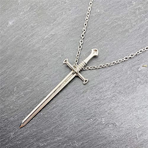 Stainless Steel Chain Pendant Necklace for Men and Women Medieval Rennaissance Pendant Necklace (silver)4