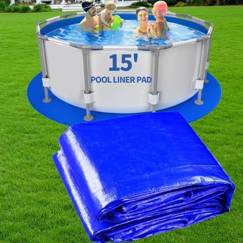 15FT Round Pool Liner Pad for Above Ground Pools, Thickened Punct...