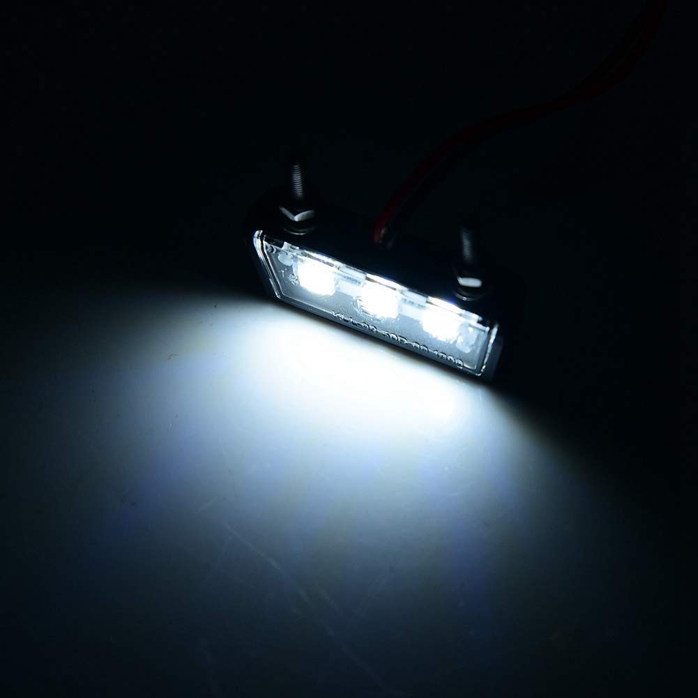 KIMISS 12V Éclairage Plaque D'Immatriculation Moto LED Blanche Universelle ABS