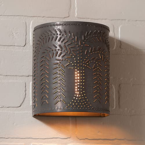 Irvinstinware724wlkbwillowsconcelightinkettleblackprimitivecountrywallsconcesintin Urban Country Home Decor Irvins tinware 724wlkb willow sconce light in kettle black primitive country wall sconces in tin urban country home decor