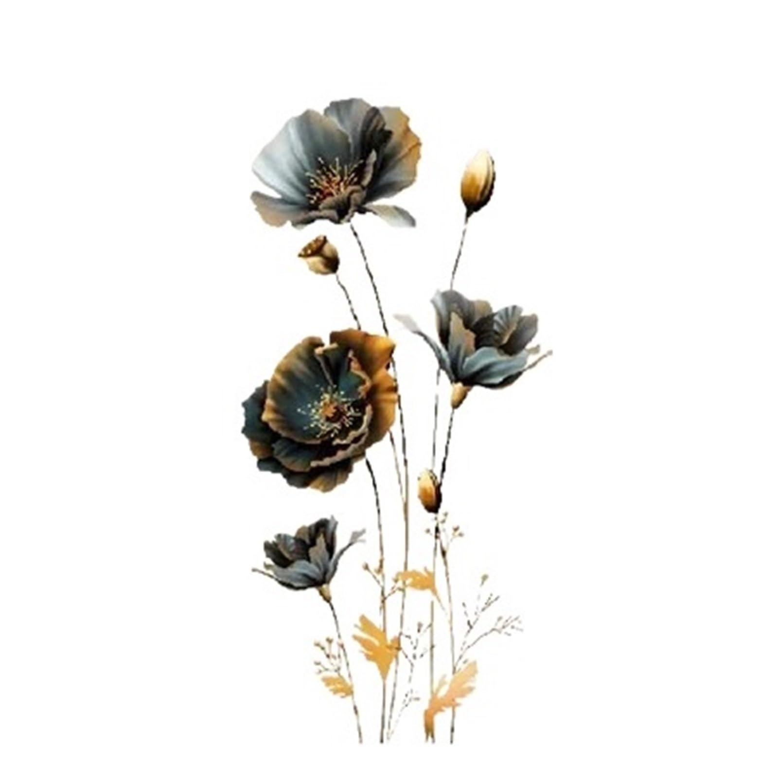 Pegatinas flores de pared grandes papel tapiz 3D autoadhesivo decorativo 59x121cm