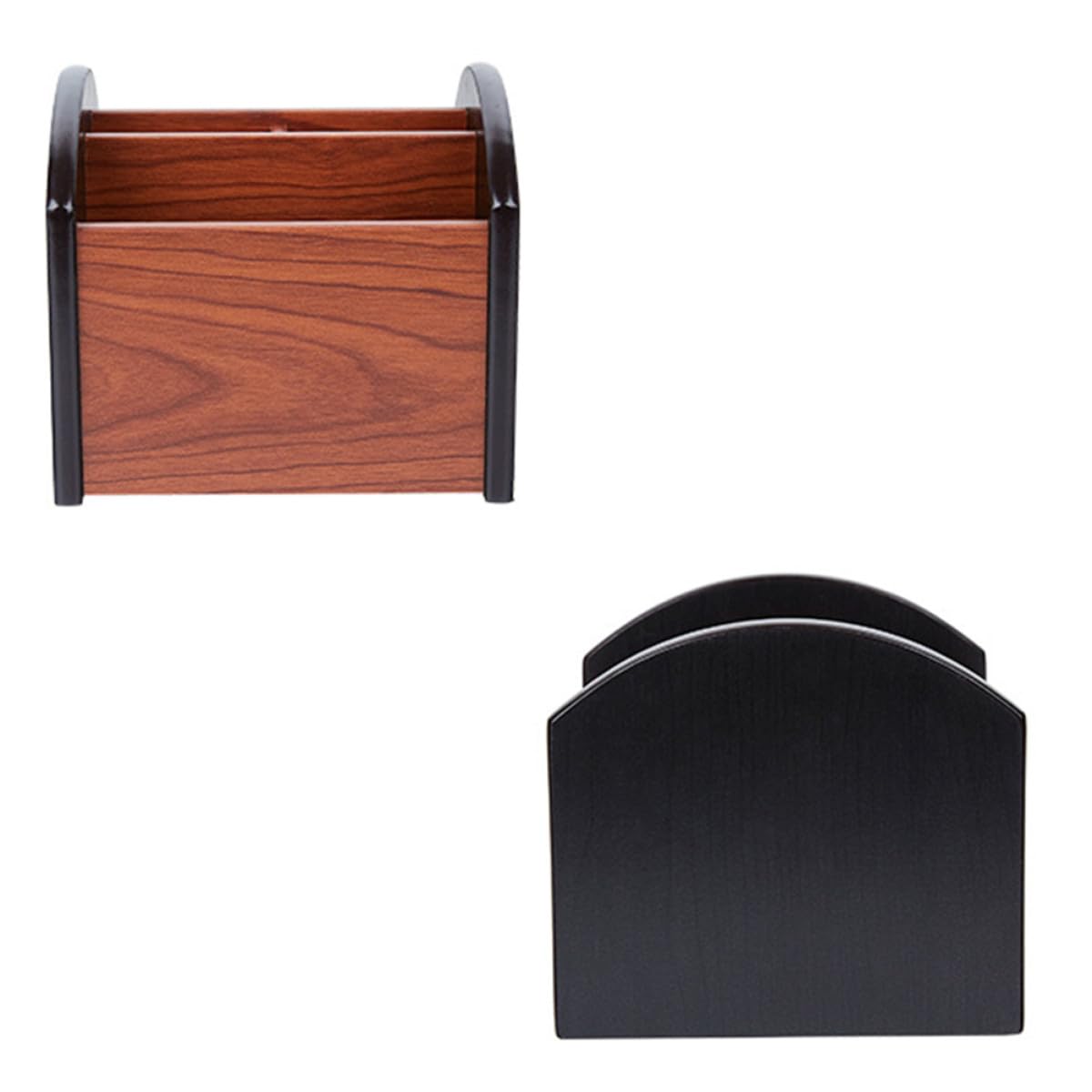 POPETPOP Caja Organizadora de Madera Natural para Bolígrafos y Control Remoto, Contenedor Multifunción de Escritorio Compartimentos, Organizador de Oficina para Material Escolar y