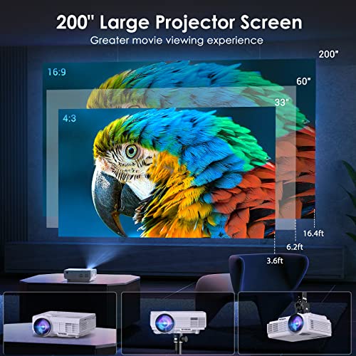 YOWHICK 5G WiFi Bluetooth Projector - Native 1080P Outdoor Movie Projector with 4K Support, 10000L Brightness, Compatible with HDMI, VGA, USB, Laptops, and iOS/Android Phones