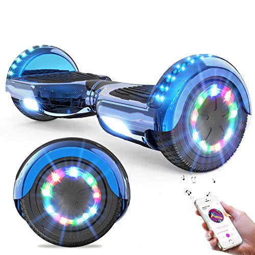 Hoverboards,Self Balancing Scooter 6.5",Elektroroller mit Bluetooth-Lautsprecher, LED-Leuchten, Geschenk für Kinder, Jugendliche