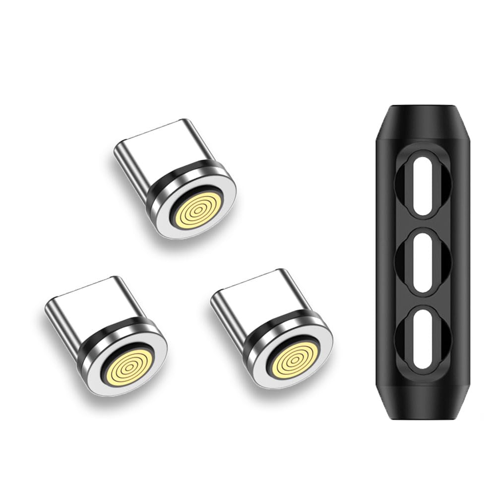 P-TECHUK A18 Super Fast Charging Magnetic USB Type C Tips, Connectors, Plugs, Adapter 3 x Type C Tips, NO Cable