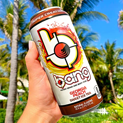 Bang Energy Drink, Georgia Peach Sweet Tea, 16 Fl Oz (Pack Of 12) #TOP4