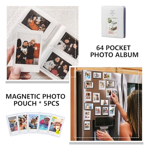 Funda para cámara Fujifilm Instax Mini 41 en piel PU blanca miniatura 6