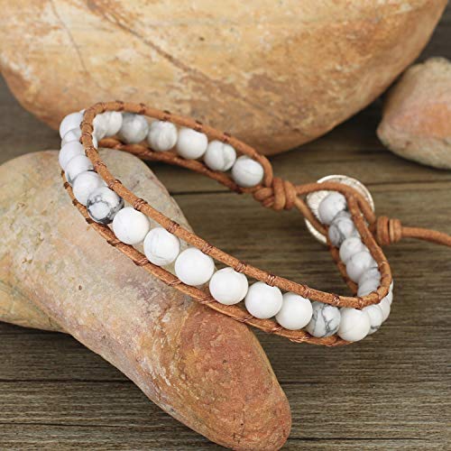 Image of KELITCH Turquoise Beaded Wrap Bracelets Bangle Handmade Charm Chain Strand Bracelet For Women