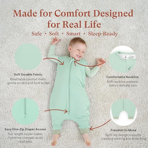 Image of 1.0 TOG Toddler Sleep Sack with Legs for Early Walkers, Wearable Blanket for Tall Walking Toddlers 18-36 Months