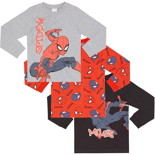 T-shirt Spider-Man et Miles Morales lot de 3 manches longues coton idée cadeau enfant