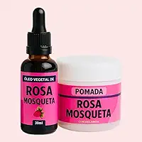 Kit Pomada Clareadora Multifuncional + óleo Vegetal Rosa Mosqueta clareia virilhas, axilas, melasma, joelhos