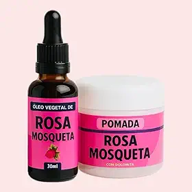 Kit Pomada Clareadora Multifuncional + óleo Vegetal Rosa Mosqueta clareia virilhas, axilas, melasma, joelhos