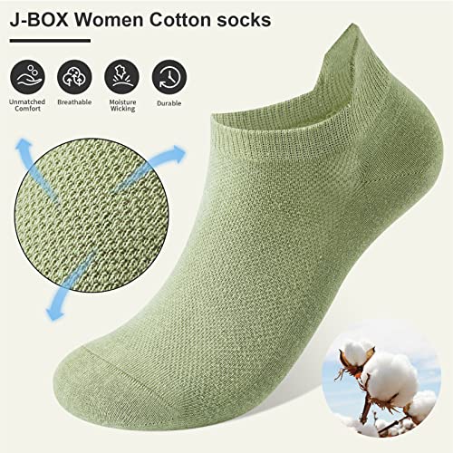 J-Box Ankle Socks For Women 10 Pairs, Women's Thin Athletic Socks With Tab, Breathable Low Cut Moisture Socks For Summer #TOP1