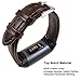 YOOSIDE for Fitbit Charge 3 Band,Genuine Leather Band Strap Men Wowen Wristband for Fitbit Charge 3 and Charge 3SE, Coffee