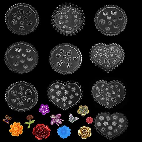 Stampi per argilla polimerica a forma di fiore, mini stampi per argilla polimerica floreale, 4 forme di stampi in miniatura, stampi per nail art, gioielli, orecchini