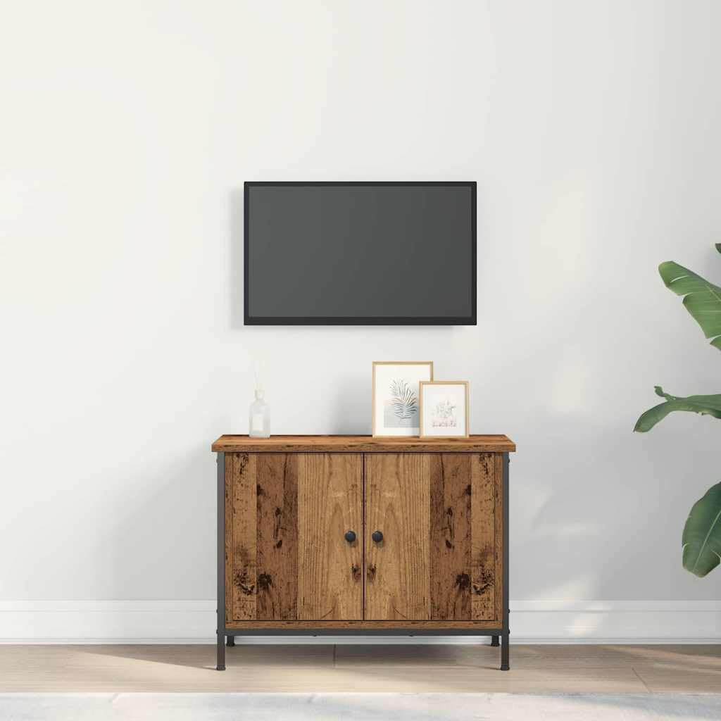 Mobile TV 60 x 35 x 45 cm in Legno Vecchio Ingegnerizzato con Spazio di Archiviazione, Supporto per Televisore e Console, Design Moderno adatto a Soggiorno e Camera